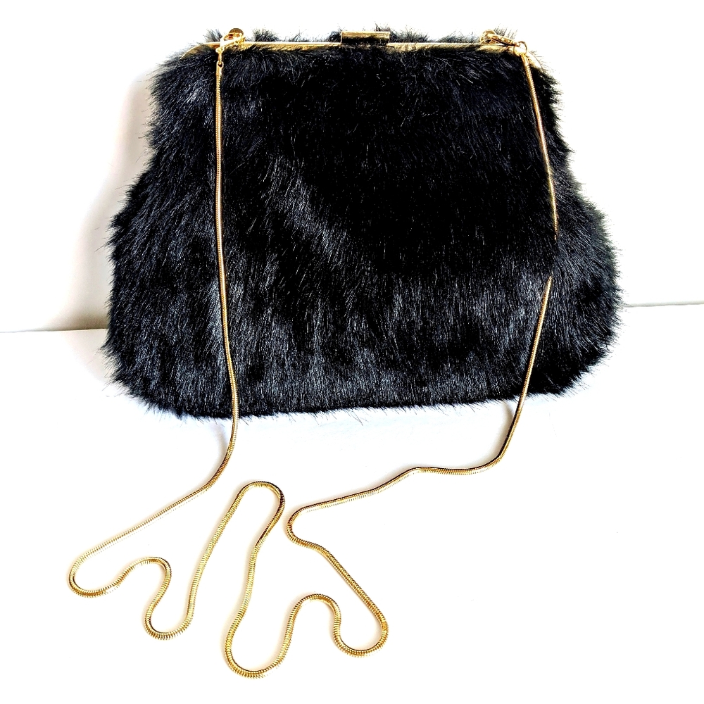 MMS Design Studio Faux Fur Crossbody Clutch